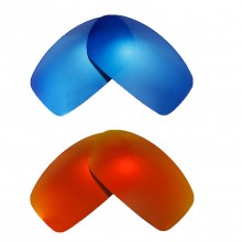 New Walleva Fire Red + Ice Blue Polarized Replacement Lenses For Bolle Recoil Sunglasses
